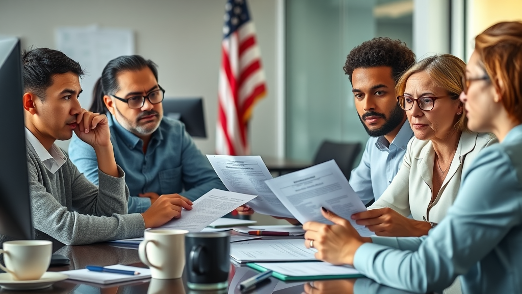 Multicultural applicants discuss the uscis naturalization process with legal expert