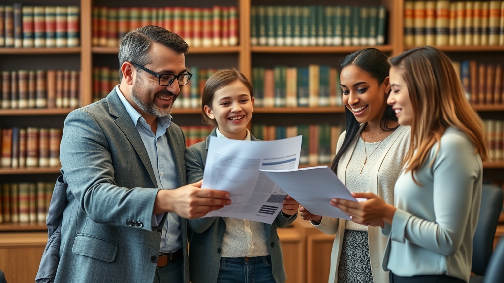 Immigrant family consulting with lawyer for immigration legal services guidance