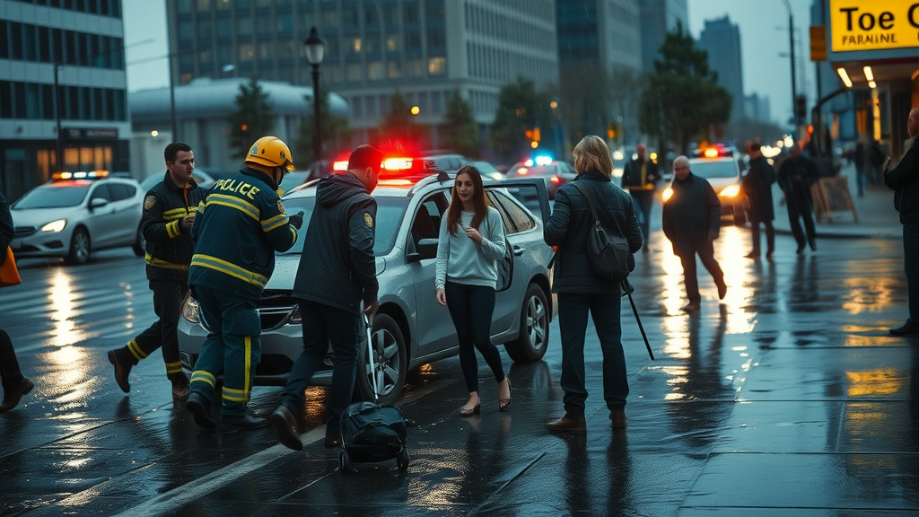 Motor vehicle accident claims process following emergency scene with responders