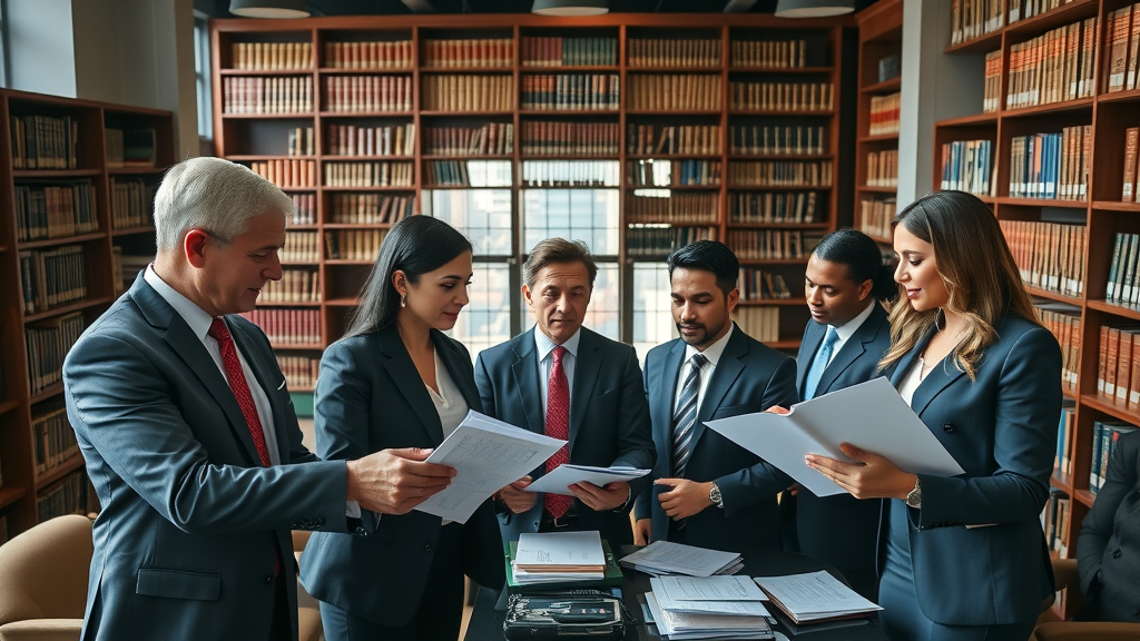 Baltimore legal team strategizing in law library for client representation