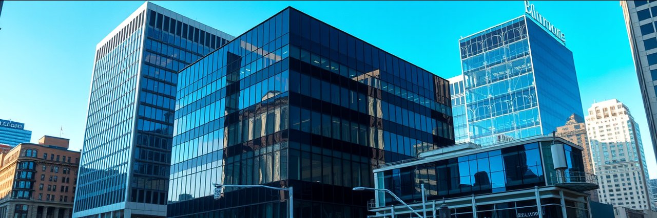 Baltimore legal counsel office building modern glass exterior downtown