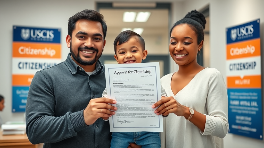 Family celebrates successful uscis naturalization process approval