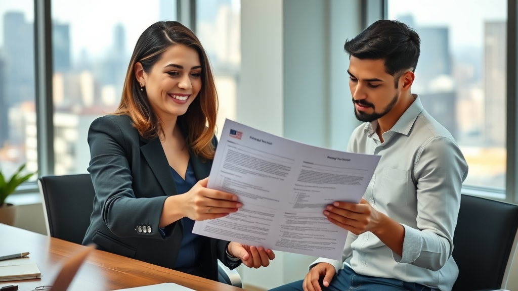 Attorney helps clients review forms for immigration legal services success