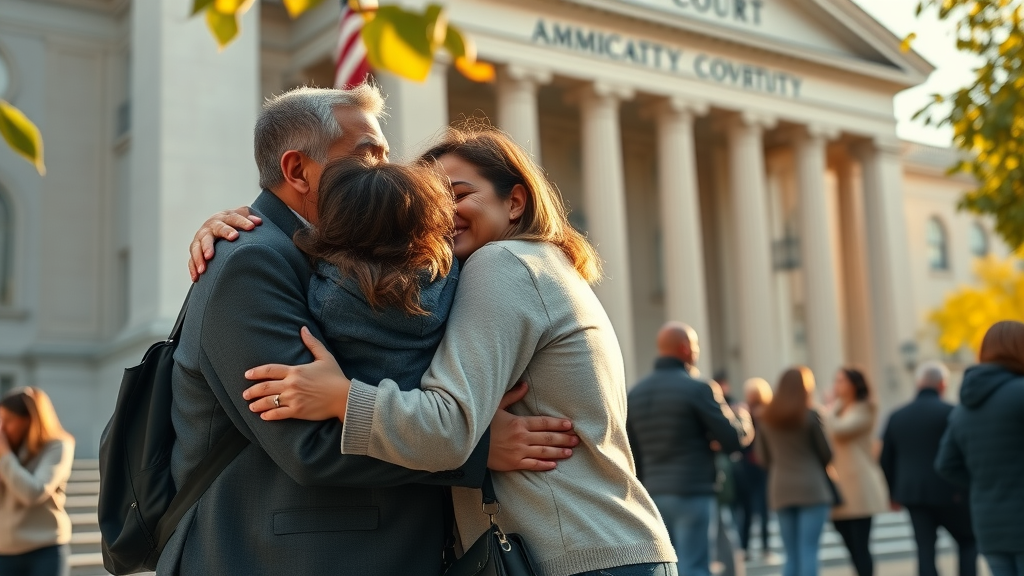 Family celebrates DC immigration law victory outside DC courthouse