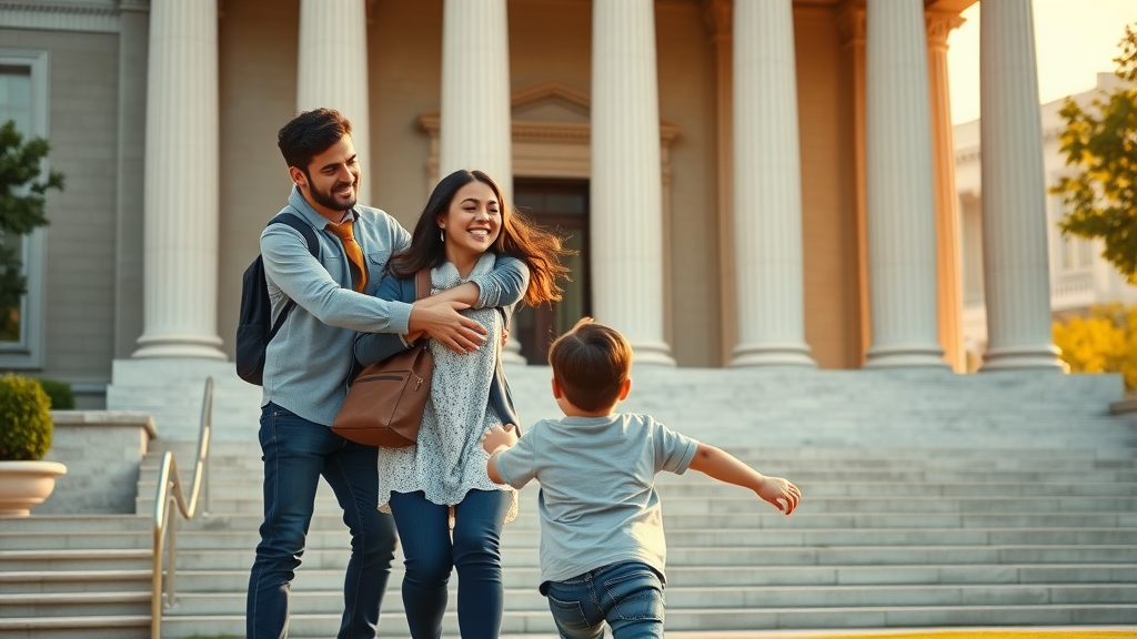 Happy family celebrates immigration success with help of nationwide immigration services