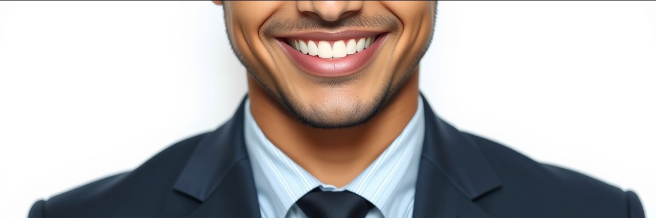 Professional investor smiling in formal suit for investor immigration visa branding
